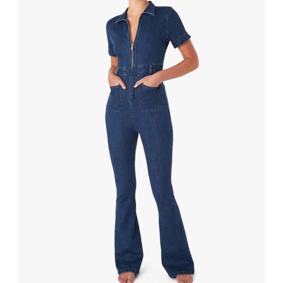 WeWoreWhat Denim Flare Jumpsuit - Picture 3 of 9